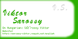 viktor sarossy business card